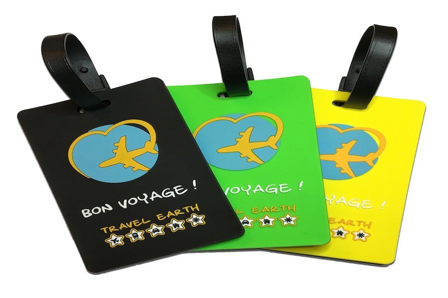 BlueCosto 10x Jaune Étiquette de Bagage Valise Accessoires Voyage Identifier Étiquettes 