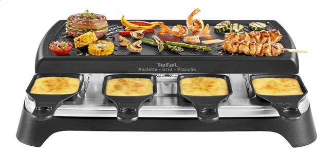 Appareil à Raclette Tefal Store'inn 8 Personnes Avec Plaque Crêp'party - 1050W, Antiadhésif Powerglide