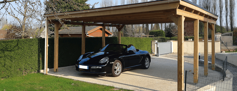 abri de voiture en bois grand