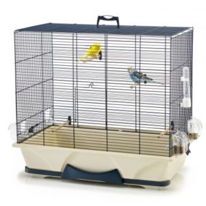Grande Cage à Oiseaux Avec Aire De Jeux (83x78x210 Cm) - Échelle, Perchoirs, 5 Bols - Roulettes & Plateaux Amovibles - En Fer