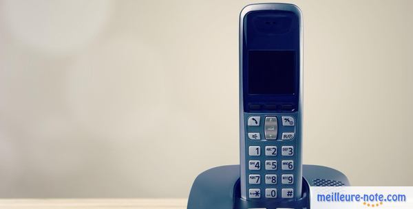 un téléphone fixe bleu marine