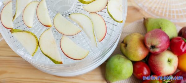 des pommes sur un déshydrateur