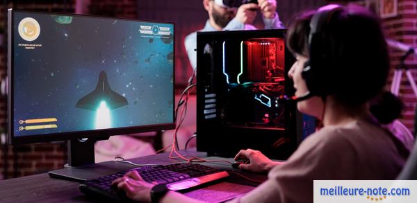 Une gameuse professionnelle en pleine partie
