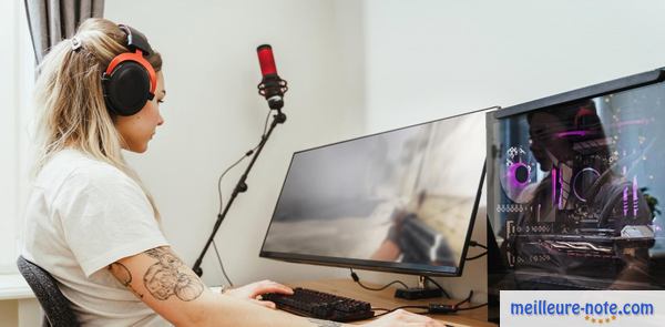 une femme joue au studio