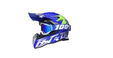un casque bleu pour motocross