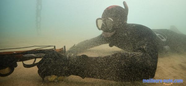 Un pêcheur qui fait de la plongée